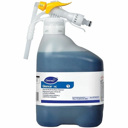 Liquid Glass and All Purpose Cleaner, 5L, Blue, Unscented, Hose End Connection Bottle