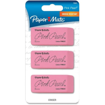 Block Eraser, Pink, Rubber, PK3