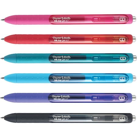Pen, Assorted Ink, Retractable, PK6