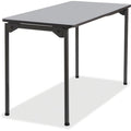 Maxx Legroom Folding Table, Grey Top, Charcoal Frame, 24 in W x 42 in L x 29.5 in H