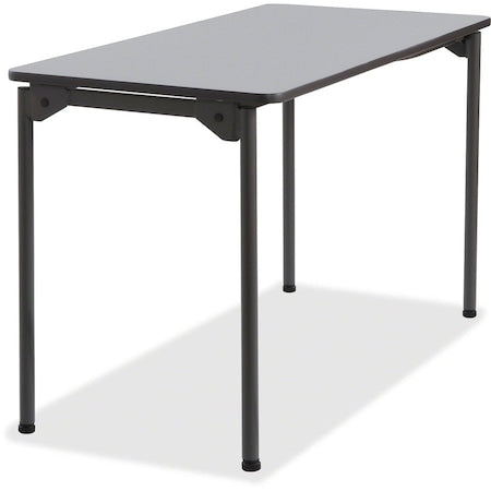 Maxx Legroom Folding Table, Grey Top, Charcoal Frame, 24 in W x 42 in L x 29.5 in H
