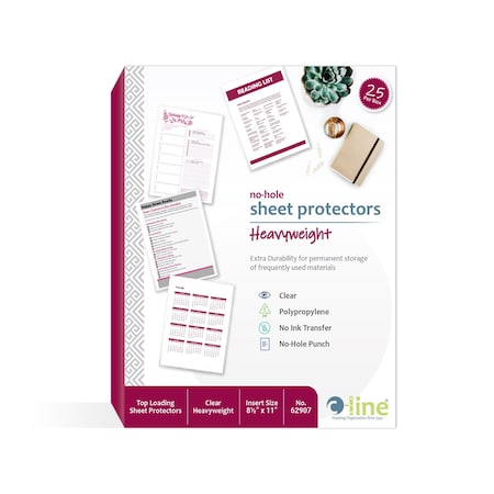 Page Protector, Poly, Clear, 11x8.5", PK200