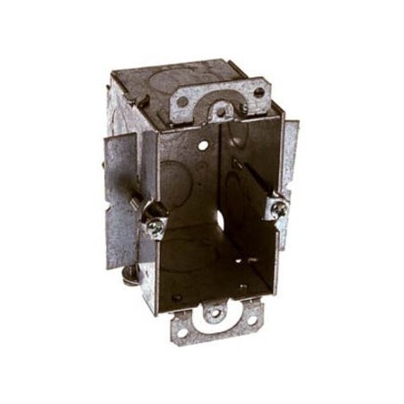 Electrical Box, 12.5 cu in, Switch Box Type, 1 Gang, Steel, Rectangular Shape