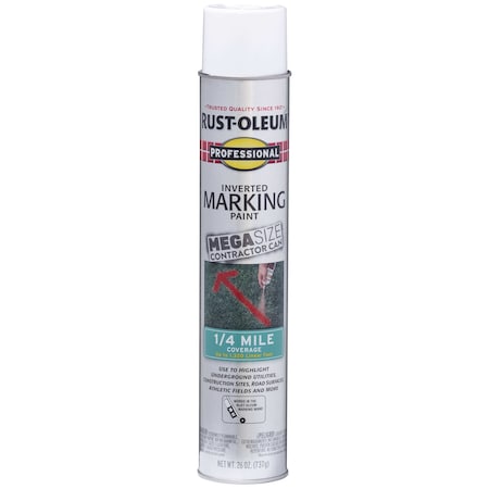 Inverted Marking Paint, 26 Oz, White, Solvent -Based