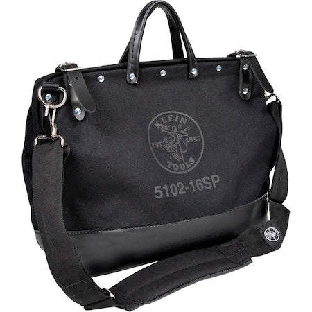 Canvas Tool Bag, 16 Pockets, Black, Canvas, 13 Pockets