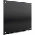 24" H x 36" W Magnetic Glass Dry Erase Board, Gloss, Black