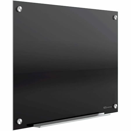 24" H x 36" W Magnetic Glass Dry Erase Board, Gloss, Black