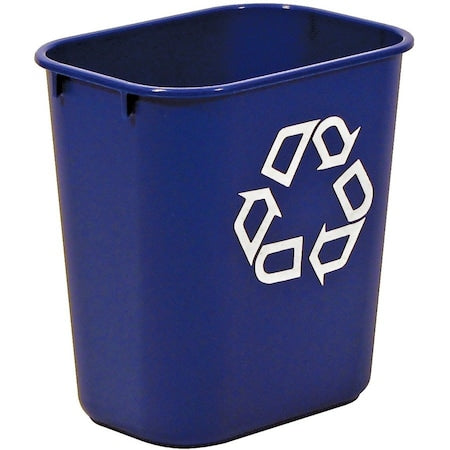 Recycling Wastebasket, Blue, 3 1/4 gal Capacity, 10 1/2 in W, 12 in H, Recycle Symbol