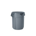 BRUTE Trash Can, Round, 55 gal Capacity, 26 1/2 in W, 33 in H, Gray