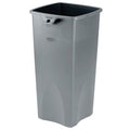 Untouchable(R) 23 gal Square Indoor Plastic Can, Gray, None, Plastic, 15 1/2 in
