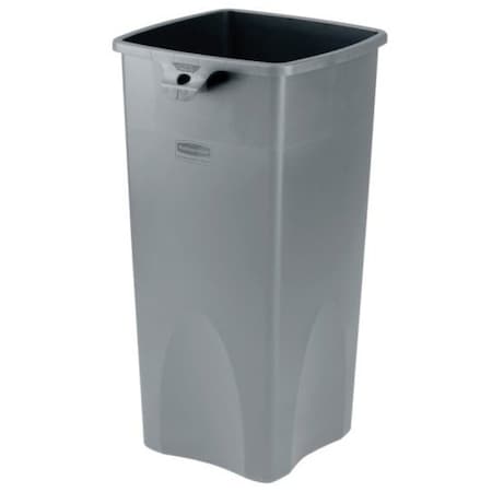 Untouchable(R) 23 gal Square Indoor Plastic Can, Gray, None, Plastic, 15 1/2 in