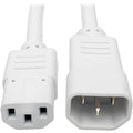 Computer Power Extension Cord 10A 18AWG C14 to C13 White 3FT 3ft