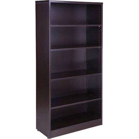Bookcase, 31"W X14"D X 65.5"H, Mocha