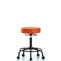 Vinyl Stool without Back-Medium Bench Height with RT BaseandCasters in Orange Kist Trailblazer Vinyl