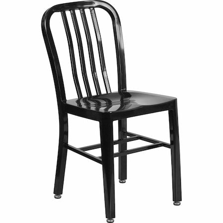Gael Commercial Grade Black Metal Indoor-Outdoor Chair