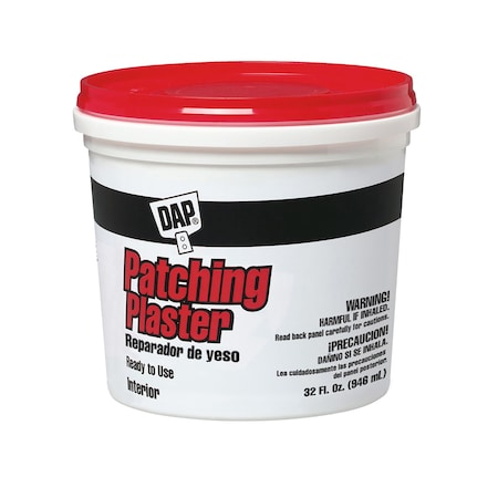 Patching Plaster, 32 oz, Tub, White, Patching Plaster