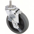 Stem Caster, 130 lb. Load, Gray Wheel