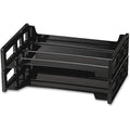 Letter Tray, Black, Plastic, 13 3/16 in W, 9 1/4 in L, 2 3/4 in H, 9" D, 2 Number of Compartments