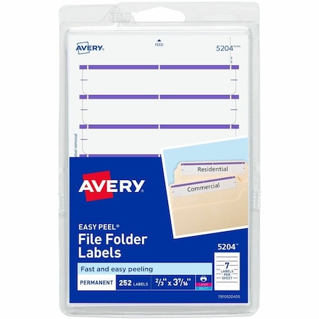 File Filder Label, Purple, Paper, PK252