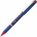EnerGel NV Gel Pen, Stick, Fine 0.5 mm, Red Ink, Blue/Red Barrel, PK12