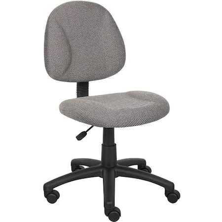 B315 Posture Deluxe Office Task Chair, Gray Back, 25 in W 25" L 40" H, Armless, Tweed Seat
