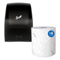 Scott Essential Manual Hard Roll Paper Towel Dispenser With Hard Roll Paper Towel Refill 6 PK