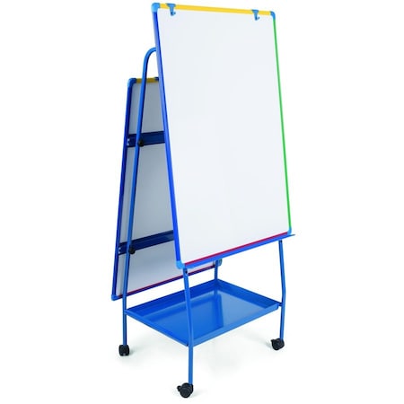 MasterVison Dbl. Sided Height Adjustable Magnetic Whiteboard Easel, 40"x30", Colored Aluminum Frame