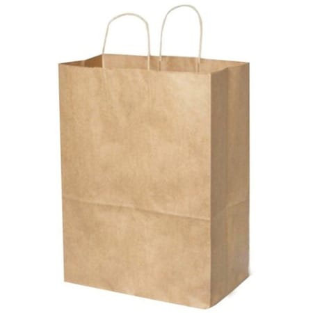 Shopping Bag Flat Bottom, Bistro Brown, Paper Twist Handles, Pk250
