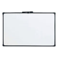 Dry Erase Board, Melamine, 11 in, 17 in, Vinyl Frame, White, Gloss