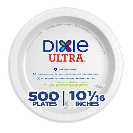 Disp Paper Plate, 10 1/8 in, SXP10W, PK500