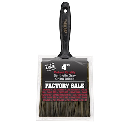 4"" Flat Sash Soft, China Hair Bristle, Paint Brush, Plastic Handle