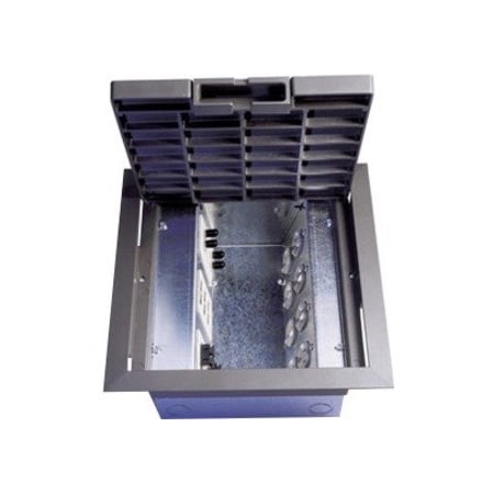 Electrical Box, 115 cu in, Floor Box Type, 8 Gangs, Steel