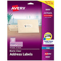 Inkjet Label, 2 5/8 in Label W, 1 in Label H, 30 Labels per Sheet Clear