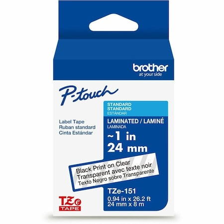 Label/Ribbon Cartridge, Clear, Gloss, 1 in W
