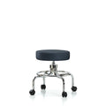 Screw-Lift Stool, Vinyl, CR, Casters, Navy