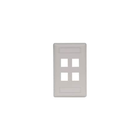 Hubbell 4-Socket IFP14OW Faceplate - 4 x Socket(s) - 1-gang - Office White