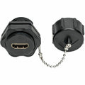 HDMI Coupler with Ethernet Industrial IP67 Rated Dust Cap F/F 4K