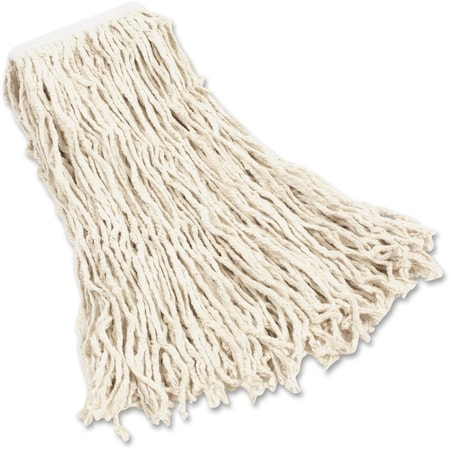 1 in String Wet Mop, 18 oz Dry Wt, Slide On Connection, Cut-End, White, Cotton, PK12