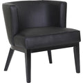 Ava Accent Chair, Black Seat, Black Back, 25 1/2 in W 29" L 28" H, Fixed, Vinyl Seat