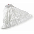 5 in String Wet Mop, 24 oz Dry Wt, Clamp On Connection, Cut-End, White, Polyester