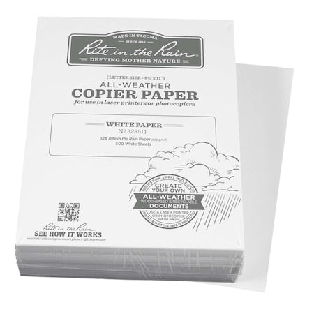 Copier Paper, 8.5 in x 11 in, 32 lb White, 5