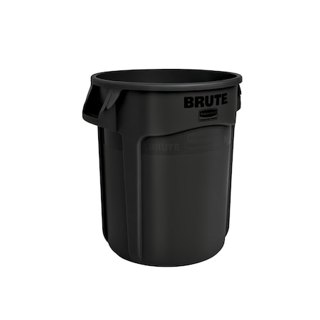 BRUTE 20 gal Round Heavy Duty Plastic Can, Black, None, Plastic, Not Applicable