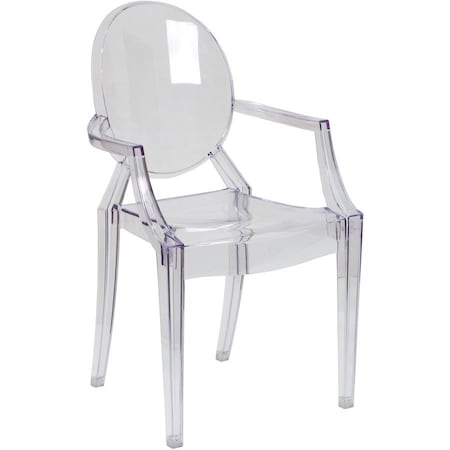 Shirley Ghost Chair with Arms in Transparent Crystal