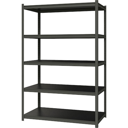 3200 Riveted Steel Shelving 5-Shelf Unit, 24D x 48W x 72H, GunGray/Black