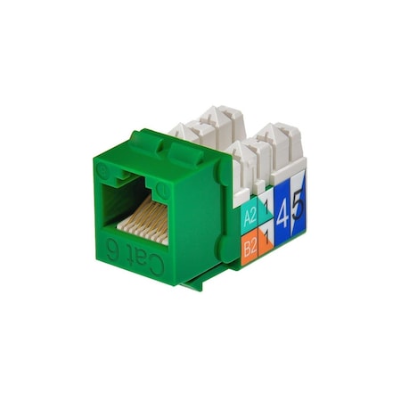 Datacom Jack, Cat6, Punch Down, Green