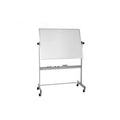 Dry Erase Board, Plastic, 48 in, 60 in, Aluminum Frame, White, Gloss