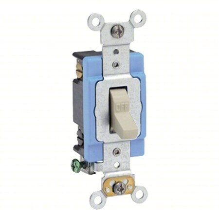 Wall Switch, 1/2 hp, Toggle, 15 A, Ivory