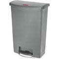 Slim Jim Step-On 24 gal Rectangular Slim-Profile Plastic Can, Gray, Foot Pedal, Plastic, 23 3/8 in