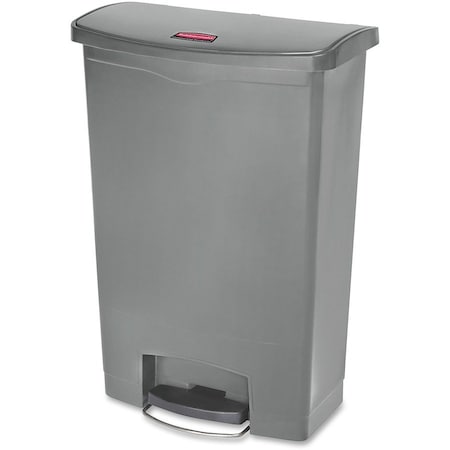 Slim Jim Step-On 24 gal Rectangular Slim-Profile Plastic Can, Gray, Foot Pedal, Plastic, 23 3/8 in