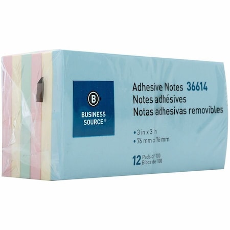 Sticky Note, Assorted, 12 Pads/Pack, PK6